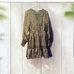 Idyllwind Black and Cream Floral Long Sleeve Dress